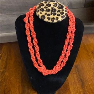 Coral rope necklace